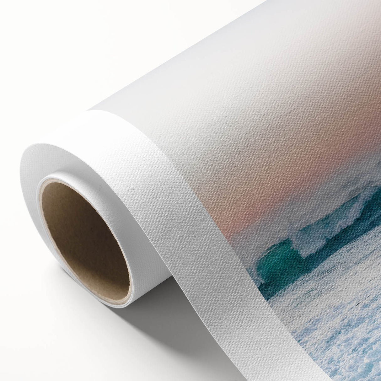 Art deco poster featuring a stylized summer scene in pastel shades on rolled canvas, ideal for nursery wall art.
