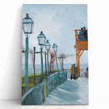 Large black and white stretched canvas print of Van Gogh's artwork, ideal for kitchen wall art.