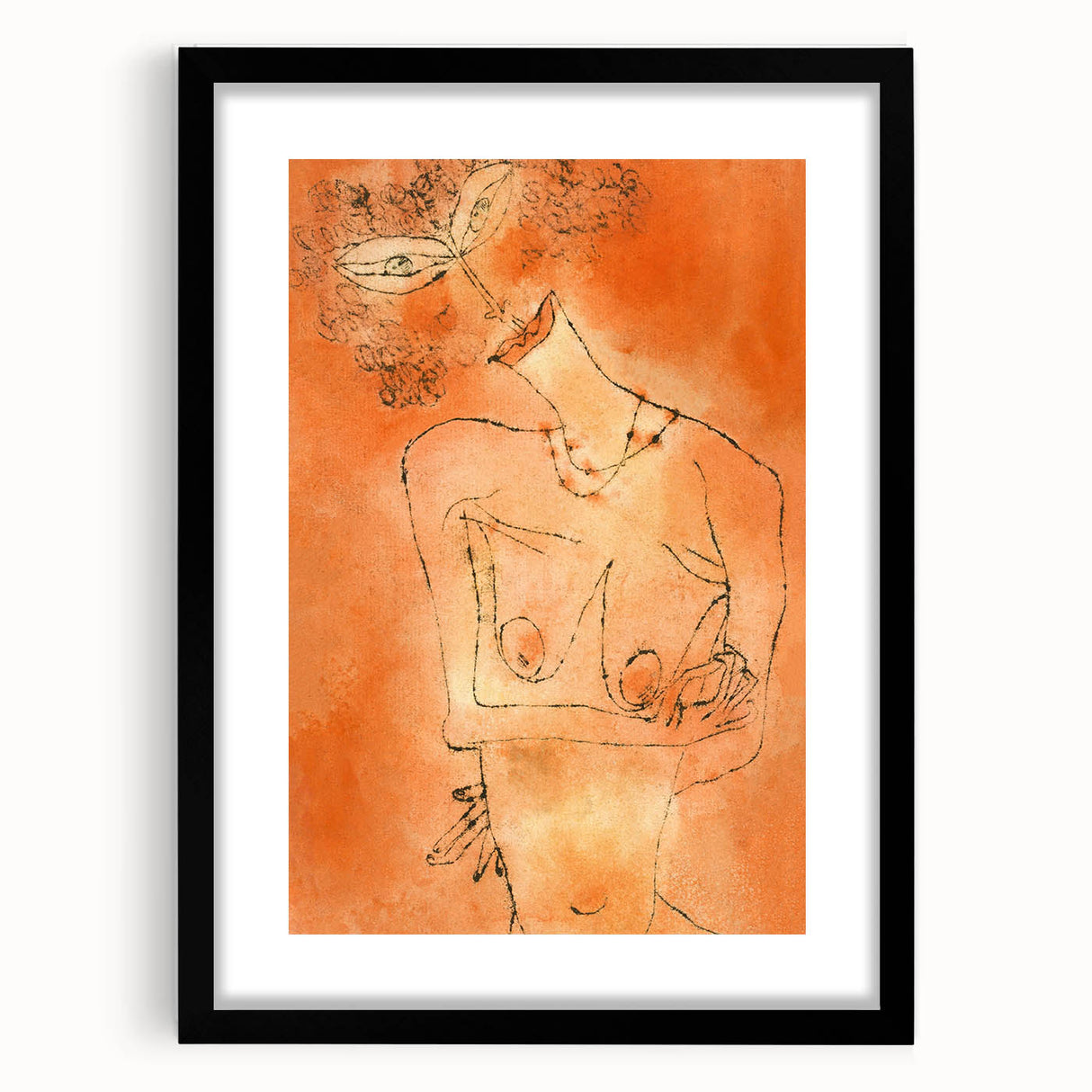 Modern Wall Art - Abstract Lady Design in Warm Earthy Orange Tones