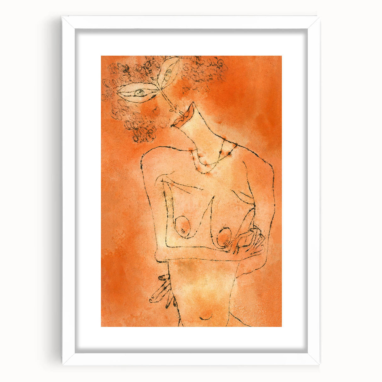 Modern Wall Art - Abstract Lady Design in Warm Earthy Orange Tones