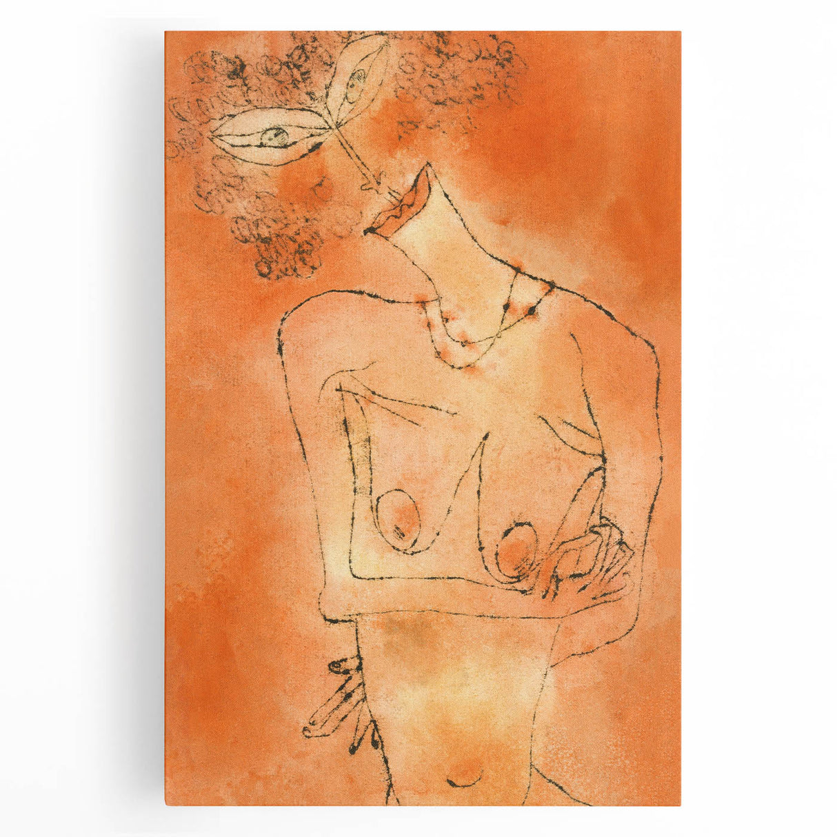 Modern Wall Art - Abstract Lady Design in Warm Earthy Orange Tones