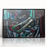 Modern Wall Art - Bold Still Life with Chianti Bottle