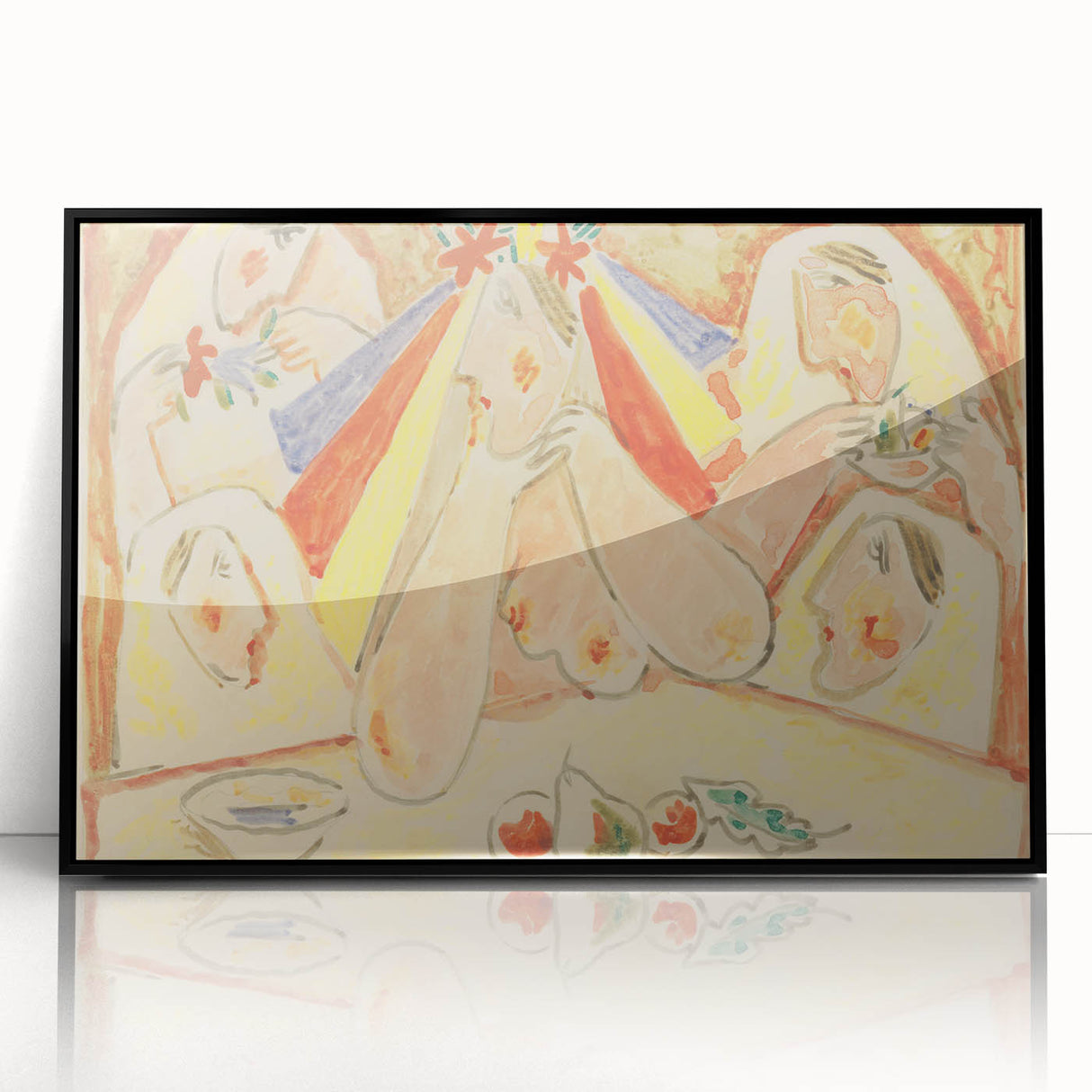 Modern Wall Art - Vibrant Bride and Bridesmaids Design