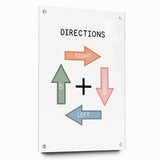 Directions Typography Art Print – Up, Down, Left, Right Wall Art
