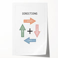 Directions Typography Art Print – Up, Down, Left, Right Wall Art