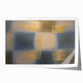 Colorful abstract geometric art print featuring vibrant shapes and patterns, rolled for shipping in a protective tube, ideal for modern home decor. Perfect for adding a pop of color to any room.