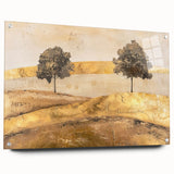 Abstract landscapes wall art displayed in a sleek acrylic frame, showcasing vibrant colors and intricate details. Perfect for modern interior decor, this piece adds a touch of sophistication and creativity to any room.