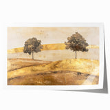 Abstract landscape wall art print showcasing vibrant colors and fluid shapes, rolled for easy handling and display, perfect for modern home decor.