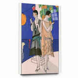 Art Deco Wall Art - Elegant Women with Cigarette Holders in Garden Scene