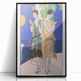 Art Deco Wall Art - Elegant Women with Cigarette Holders in Garden Scene