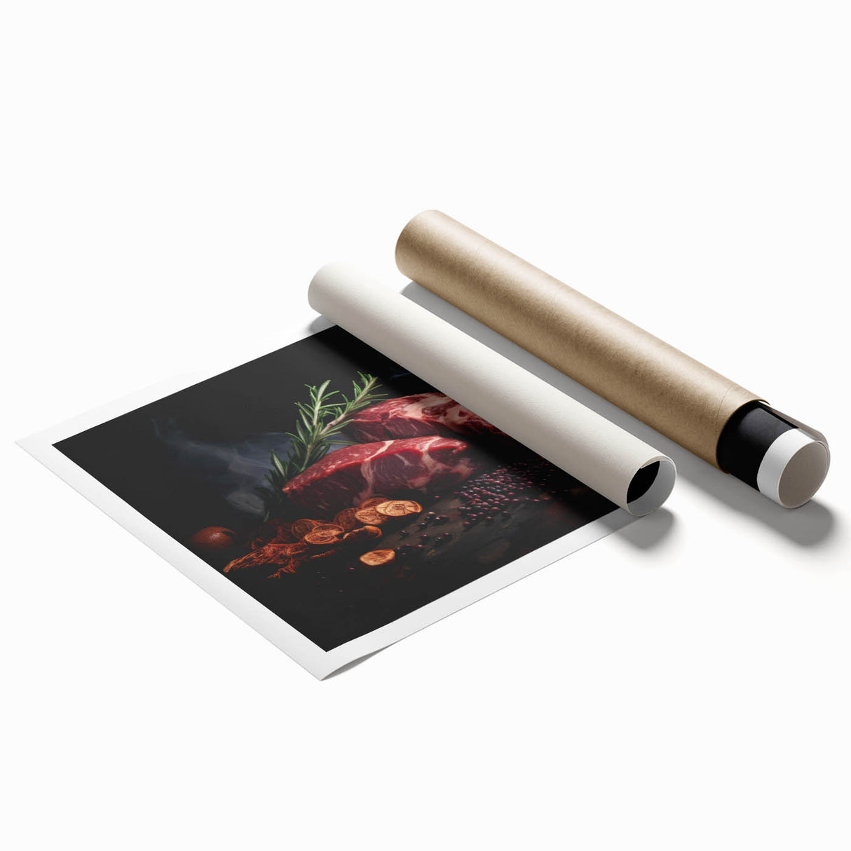 Extra large rolled print featuring an array of detailed floral illustrations in soft pastel shades.