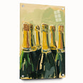 Large abstract wall art on acrylic glass featuring vibrant, swirling colors, ideal for dining room decor.