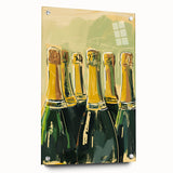 Large abstract wall art on acrylic glass featuring vibrant, swirling colors, ideal for dining room decor.