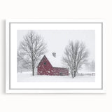 Landscape barn frame in matte white finish showcasing a rustic design, perfect for displaying artwork or photographs, enhancing home decor with a modern touch.