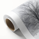 Rolled canvas artwork showcasing a vibrant landscape scene with a rustic barn, wrapped securely in a protective tube, ideal for home decor enthusiasts.