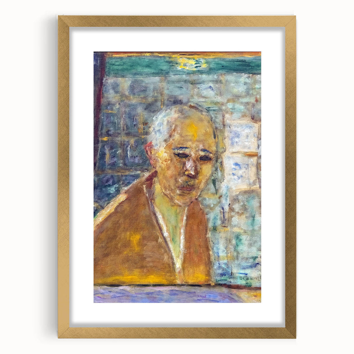 Modern Wall Art Print - Final Self-Portrait by Bonnard - Reflective Decor