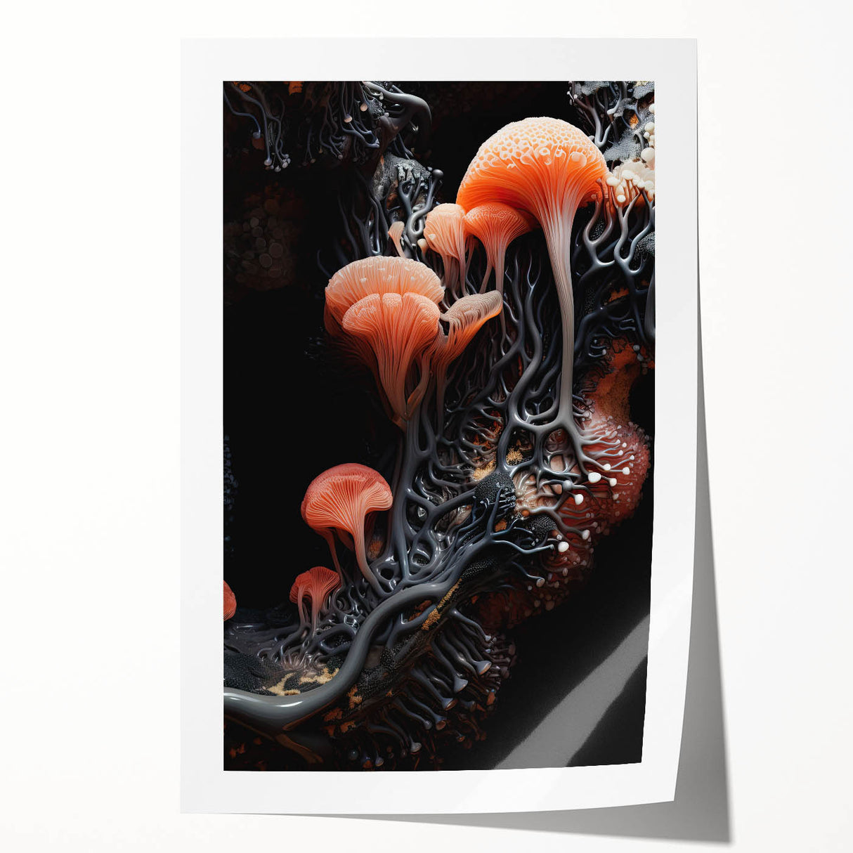 Extra large rolled canvas print featuring close-up floral elements in vibrant natural colors, ideal for dining room wall art.