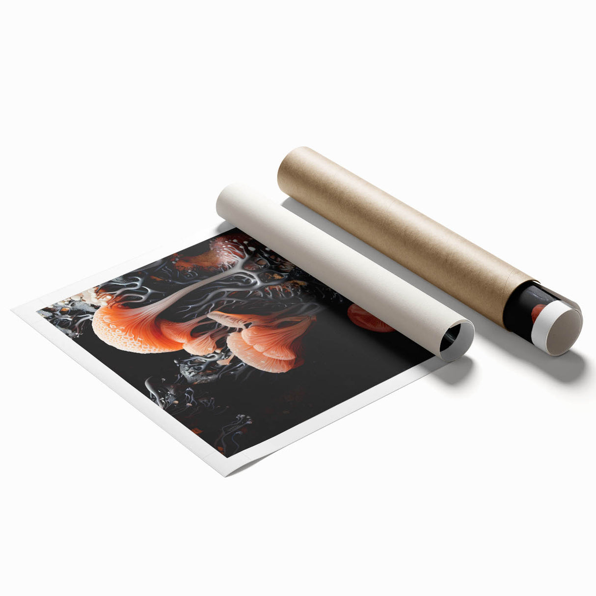 Extra large rolled print featuring close-up floral elements in soft pastel colors, ideal for classy bathroom wall art.