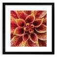 Extra large abstract art print featuring vibrant, colorful floral designs on a textured canvas, framed in black.