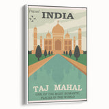 Taj Mahal Retro Travel Poster | Vintage India Art Prints