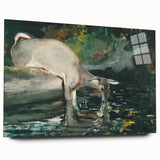 Serene Realism Nature Scene | Deer Drinking by Winslow Homer Art Print