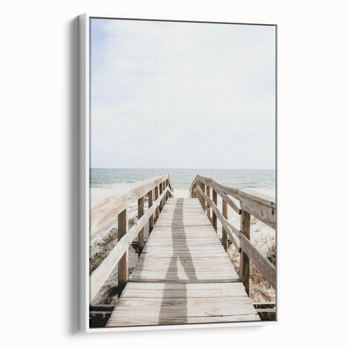 Extra large framed canvas featuring a vintage poster art of a colorful summer scene, ideal for living room decor.