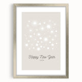 Textured art featuring abstract winter theme in cool blue and white tones, silver-framed with mat, ideal for bedroom decor.