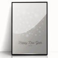 Large abstract wall art in black and white tones, framed in acrylic, featuring a mid-century modernist design.