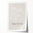 Extra large rolled print featuring a winter floral design in muted blues and whites, ideal for dining room wall art.