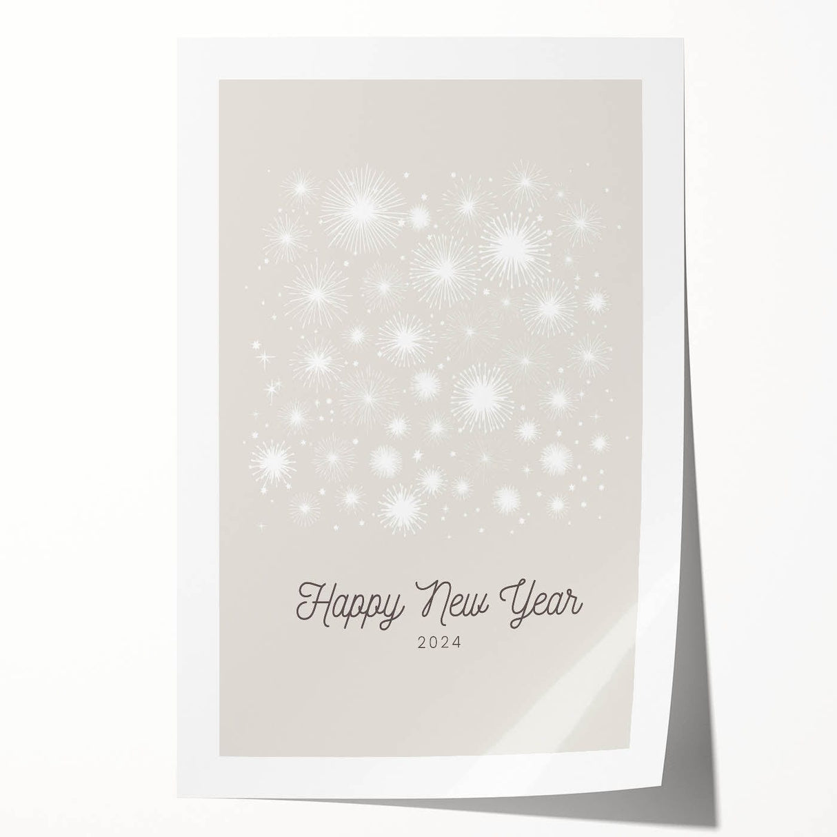 Extra large rolled print featuring a winter floral design in muted blues and whites, ideal for dining room wall art.