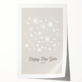 Extra large rolled print featuring a winter floral design in muted blues and whites, ideal for dining room wall art.