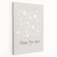 Winter-themed abstract painting with cool blue and white tones on stretched canvas, suitable for kitchen wall art.