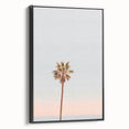 Black and white framed canvas featuring a vintage landscape painting, ideal for bedroom decor.