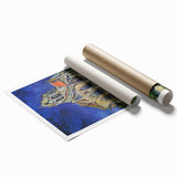 Extra large rolled canvas print featuring a floral art design in vibrant hues.