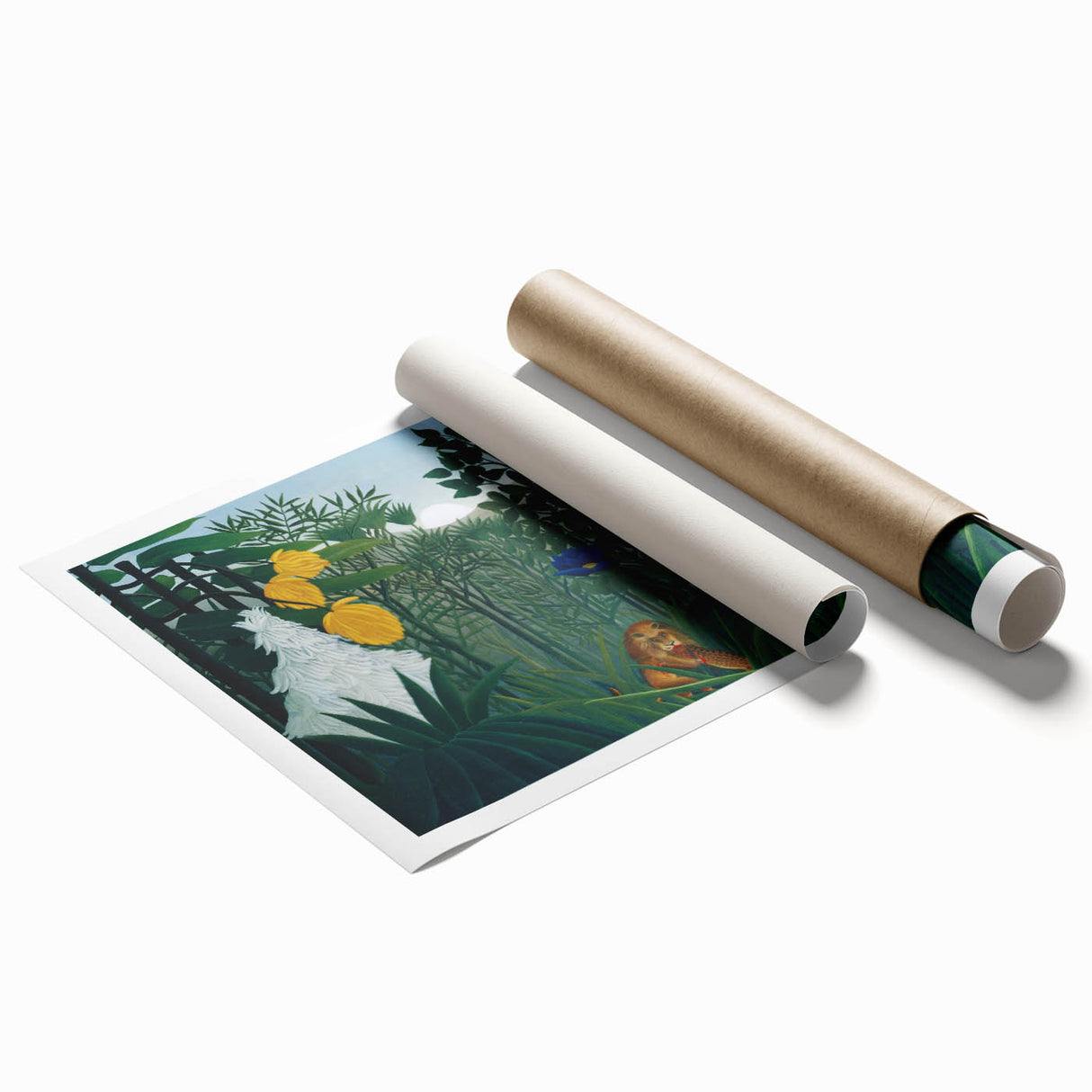 Modern Wall Art - Vibrant Jungle Scene with Lion