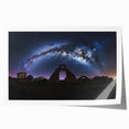 Rolled print showcasing a vibrant landscape scene with a majestic castle surrounded by lush greenery and blue skies, ideal for home decor or art enthusiasts.