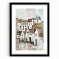 Abstract architectural wall art framed in black with a mat, showcasing geometric designs and modern aesthetics, perfect for contemporary home decor.