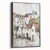 Framed abstract architecture wall art in black, showcasing geometric patterns and sleek lines, perfect for modern decor in living spaces or offices.