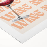 Art deco poster featuring a stylized cocktail glass, in bold black and golden hues on a rolled canvas.