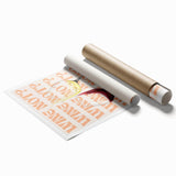 Extra large rolled print featuring a floral design in soft pastel shades.