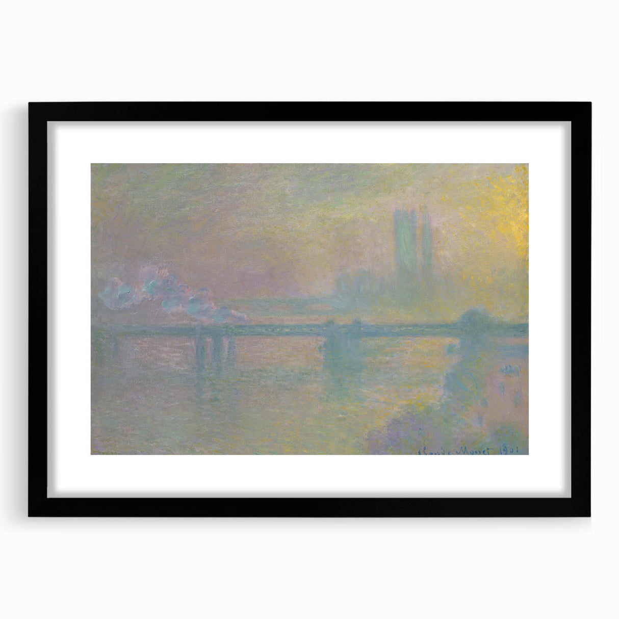 Impressionist London Scene - Monet's Charing Cross Bridge, Framed Print