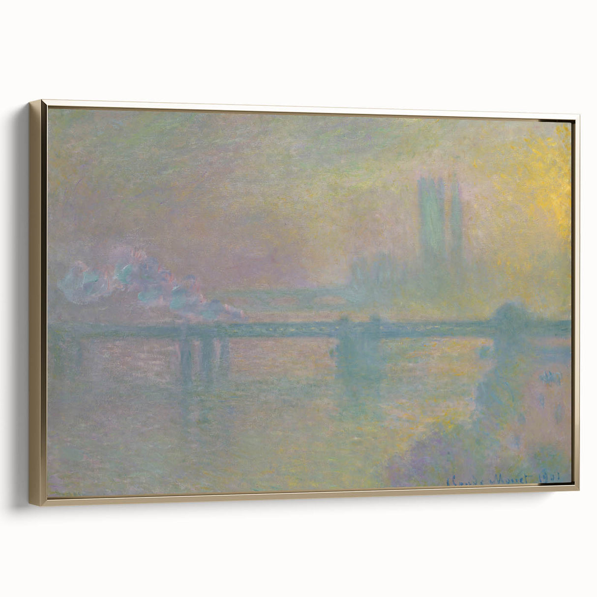 Impressionist London Scene - Monet's Charing Cross Bridge, Framed Print