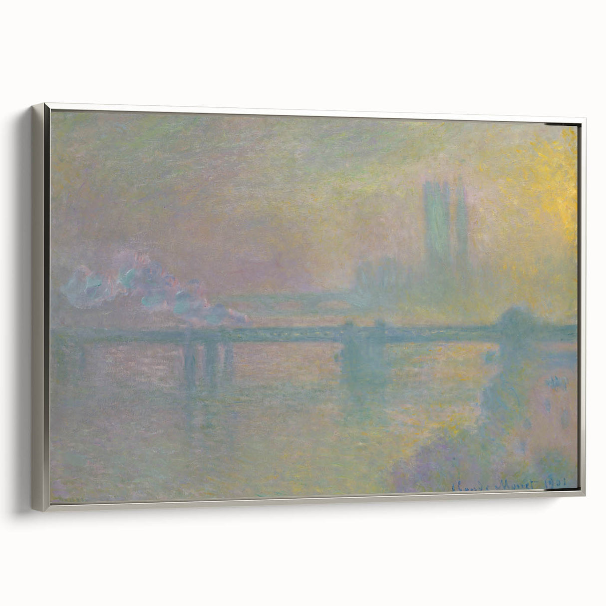 Impressionist London Scene - Monet's Charing Cross Bridge, Framed Print