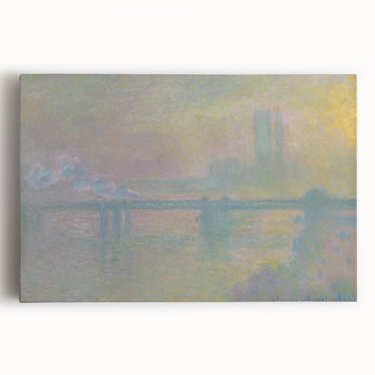 Impressionist London Scene - Monet's Charing Cross Bridge, Framed Print