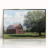 Framed acrylic wall art featuring a landscape design with vibrant gold accents, showcasing a serene natural scene, perfect for home or office decor.
