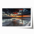 Rolled print of a stunning landscape bridge design, showcasing vibrant colors and intricate details, securely packaged in a protective cardboard tube for easy transport.