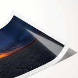 Desert landscape rolled canvas print showcasing warm, earthy tones with intricate details, packaged securely in a protective cardboard tube for safe delivery.