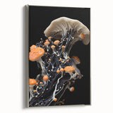 Framed canvas featuring a vintage landscape painting with rich, colorful art and black accents, ideal for living room decor.