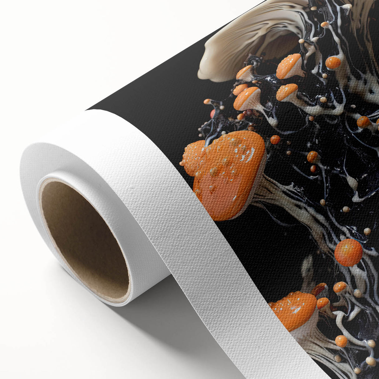 Art deco poster featuring natural close-up elements in muted brown tones on rolled canvas, ideal for nursery wall decor.