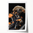 Extra large rolled print featuring close-ups of natural elements in muted earth tones, ideal for art wall dining room.